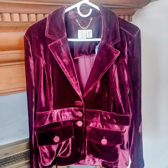 Joie Velvet Burgundy Blazer - Picture 1 of 7